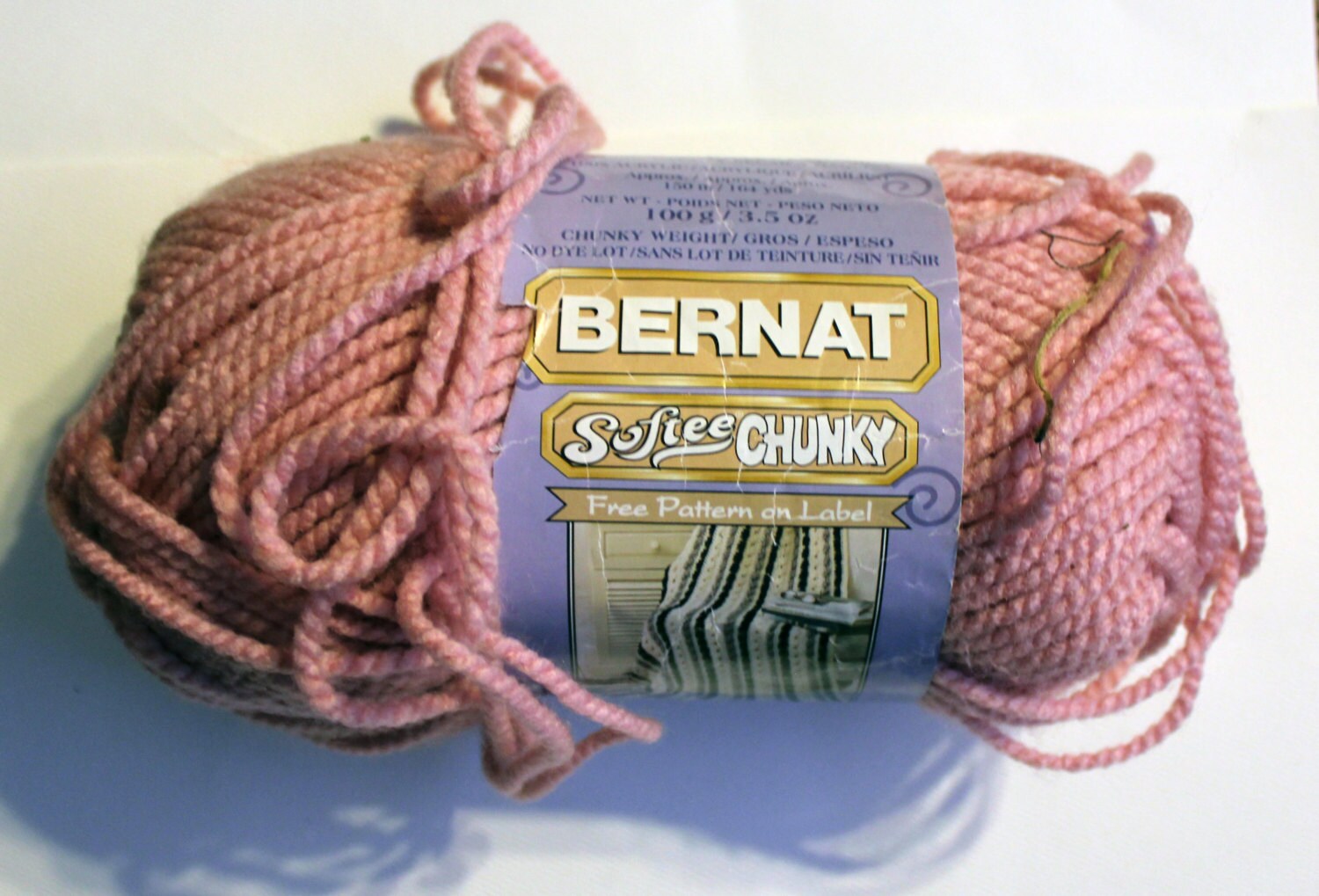 Bernat Softee Chunky yarn Pale Antique Rose bulky weight pink