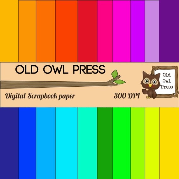 Solid scrapbook paper 22 colors 12 by 12 DPI instant