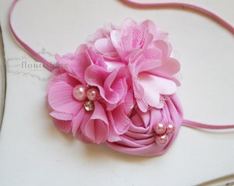 Pink headband, baby headbands, newborn headbands, pink headbands, back to basics headbands, photography prop