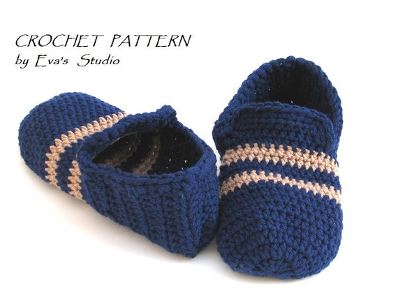 Crochet Pattern Men's Slippers PDFEasy Great for
