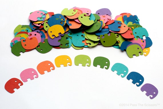 Baby Shower Decor Confetti Elephant Rainbow Gender Neutral Il_570xn