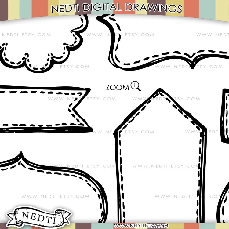 Tags & Labels Doodle Clip Art Label Tag Clipart Digital by Nedti