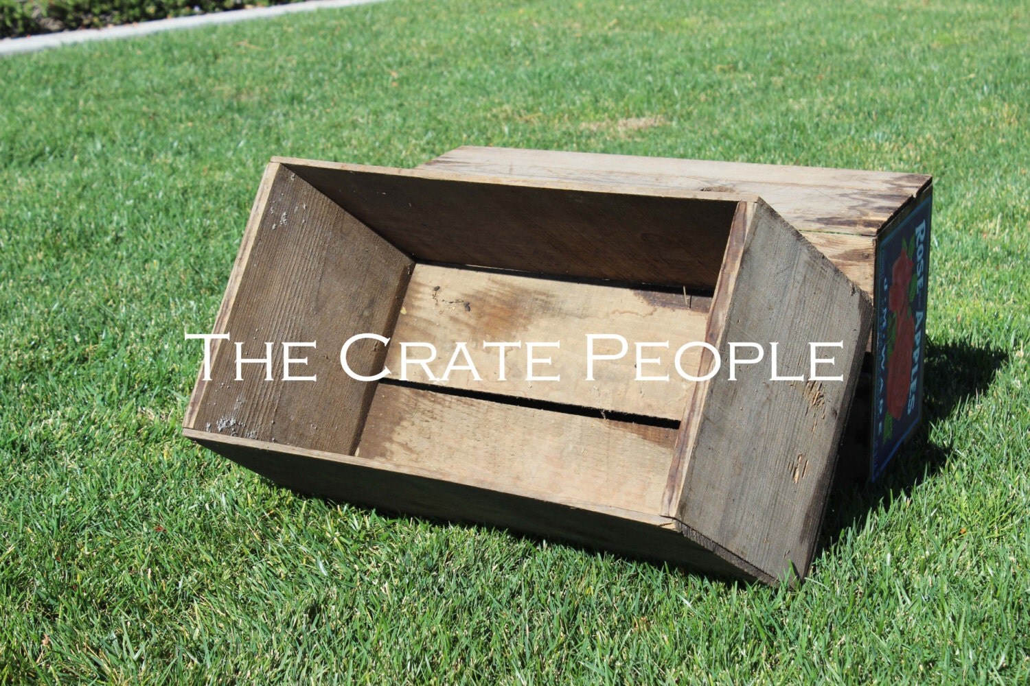 Vintage Wood Apple Crates 1940's 50's Colorful Old