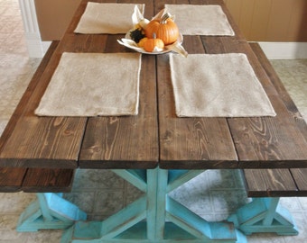 Set of 4- Burlap Placemats-Double Sided/Reversible- 3 Burlap Colors- Rustic/Country/Folk Decor-Woodland-Cabin Decor-Primitive
