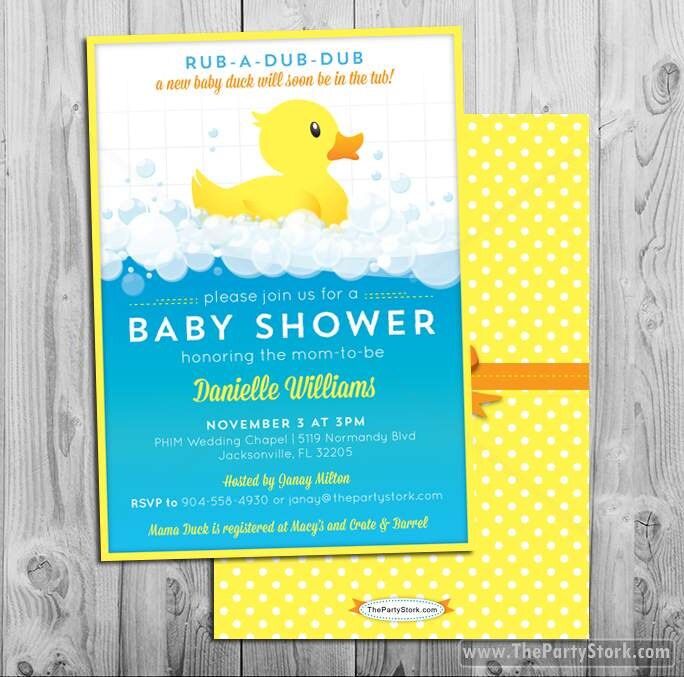 Duck Themed Baby Shower Invitations 8