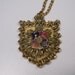 Ornate Shield With Crest, Vintage Necklace, Gold Tone