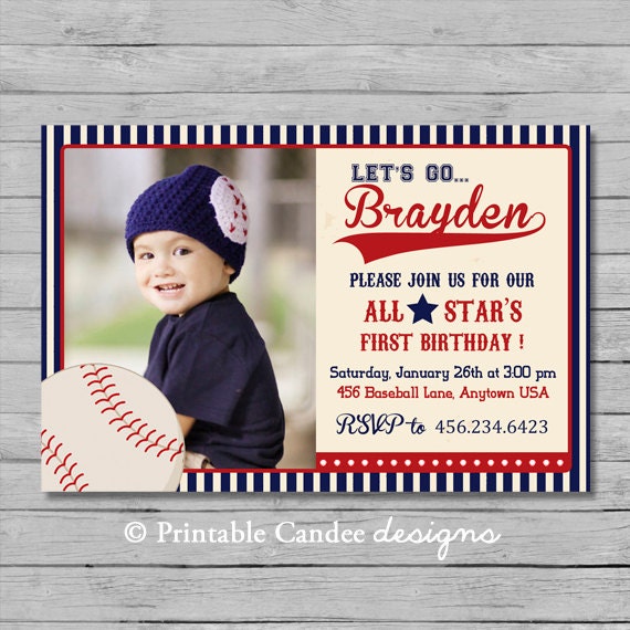 Vintage Baseball Birthday Invitation - DIY Custom Printable