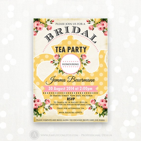 Printable Bridal Shower Invitation Bridal Brunch by AmeliyCom