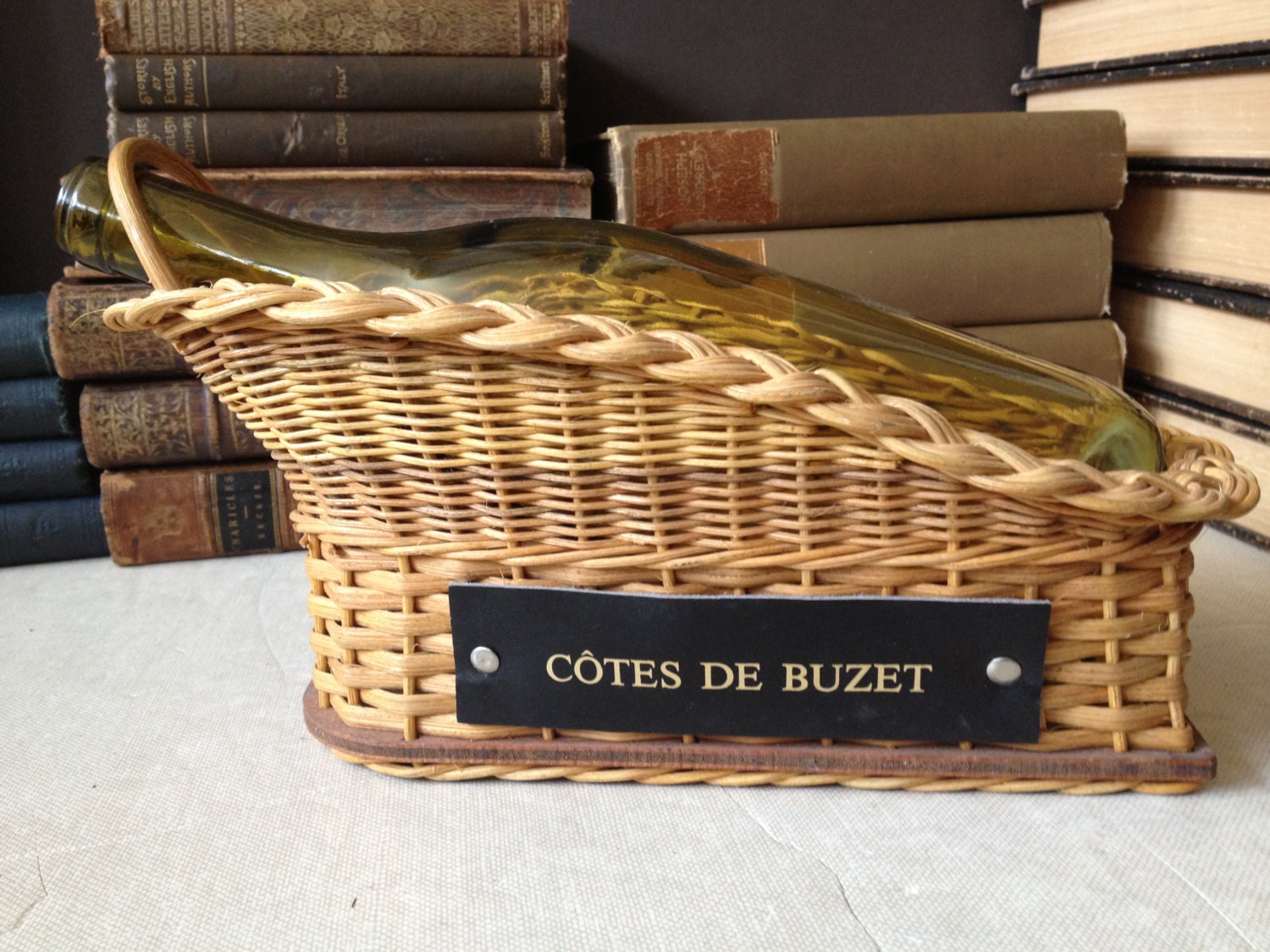 wicker wine carrier basket