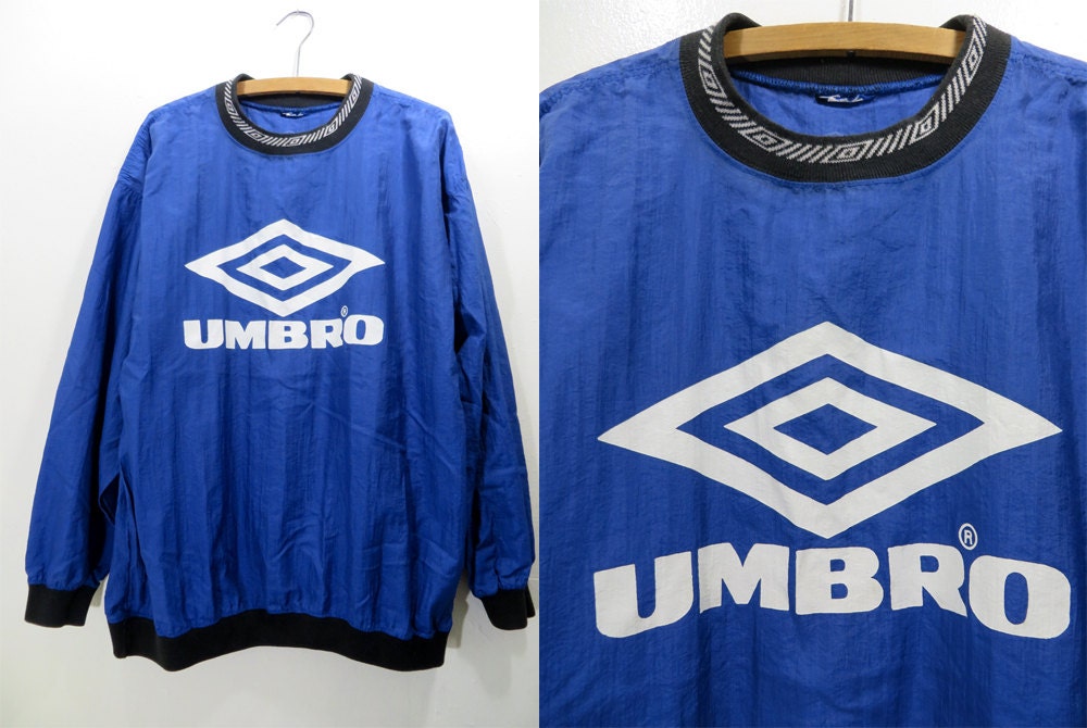 90 Sporty Umbro Nylon Jumper Bright Blue Pullover Anorak
