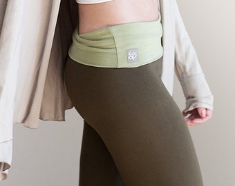 Womens Yoga Pants - Cotton Capri - 'Nava' Yoga Pants - Yoga Clothes Leggings