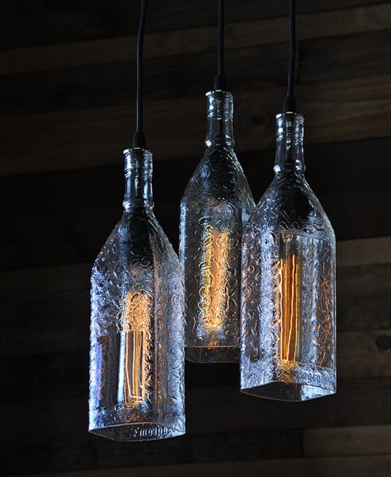 Seagrams Gin Bottle Chandelier