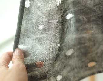 Punching Cotton Knit Fabric - Dark Gray - 61 inch wide - By the Yard 42499