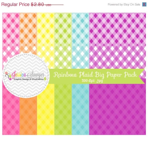 50% OFF - CLEARANCE - Big pack plaid digital papers - patterned paper - party supply - scrapbook - card making - plaid background INSTANT Do Il_570xn