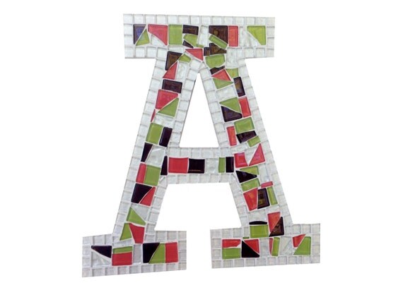 Alphabet Wall Letter Colorful Home Decor by GreenStreetMosaics