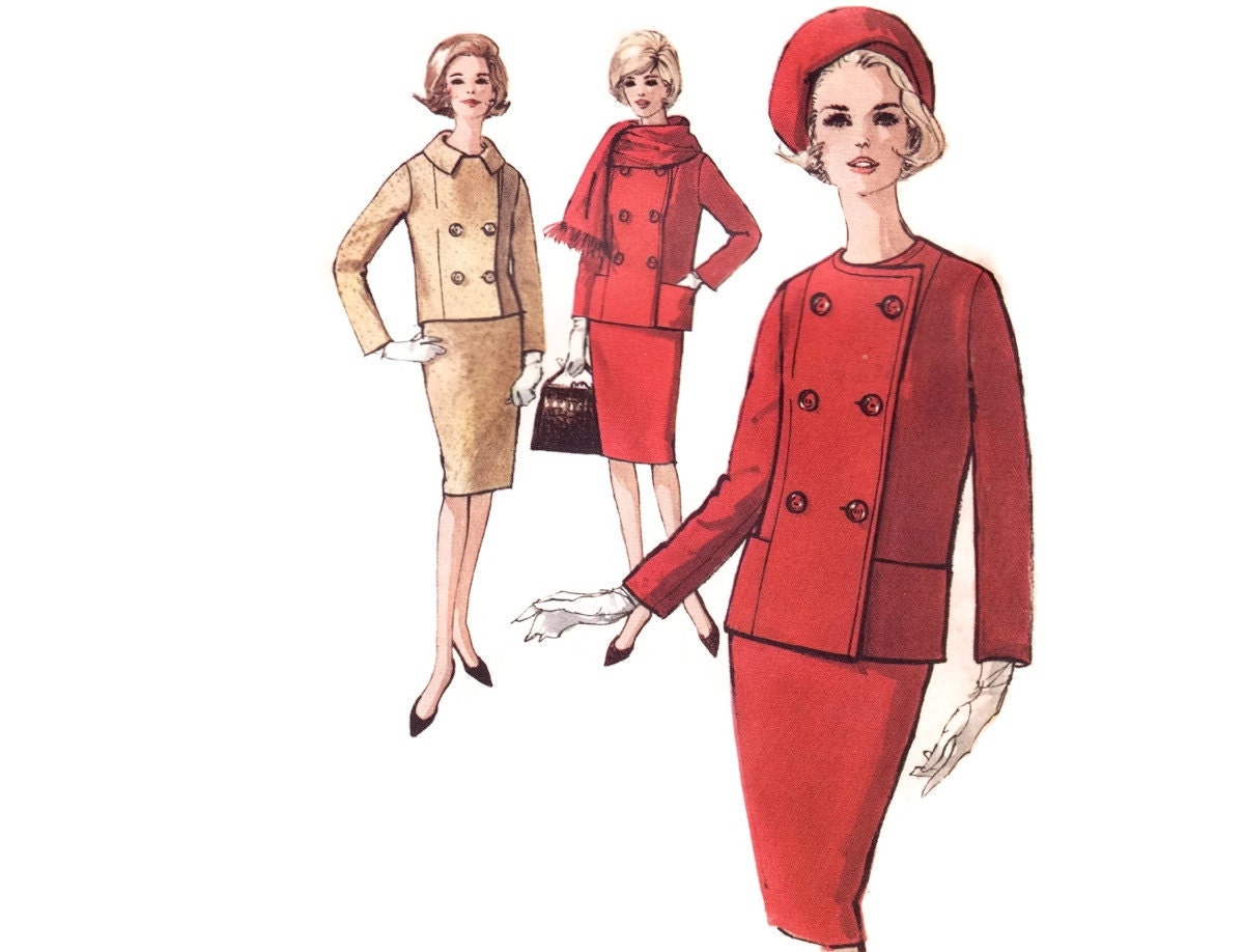 1960s Ladies Suit Pattern Simplicity 5152 Double Breasted