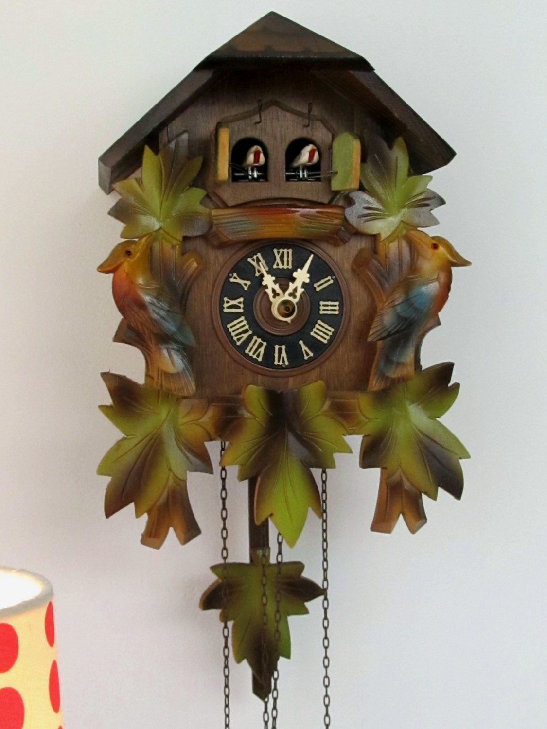 Vintage Cuckoo Clock Hand Carved Wooden Cuckoo Wall Clock