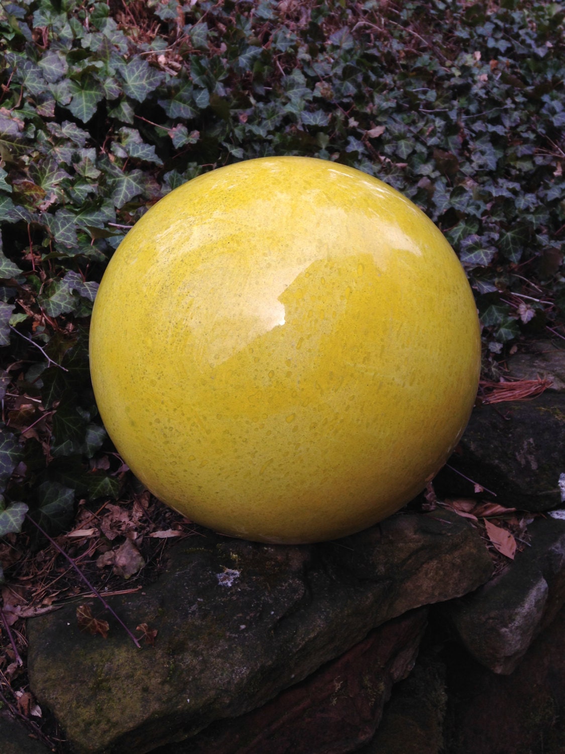 Concrete Garden Ball in Sunshine Yellow