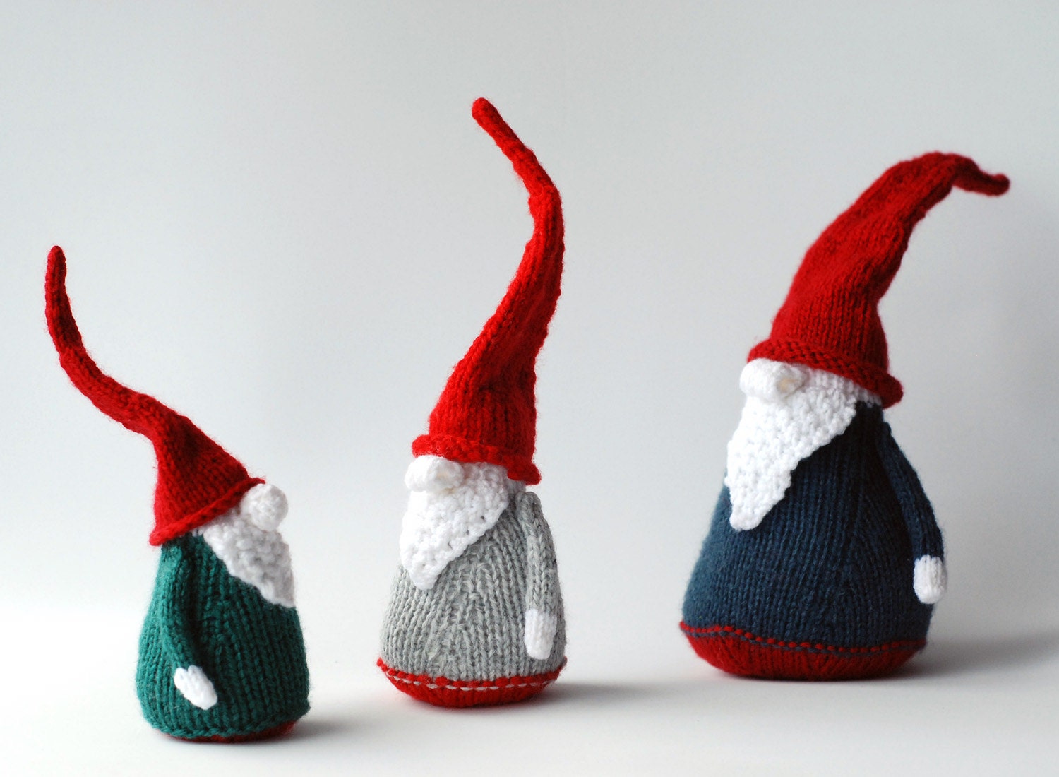 3 Gnomes PDF knitting patterns. Christmas Ornament. New Year