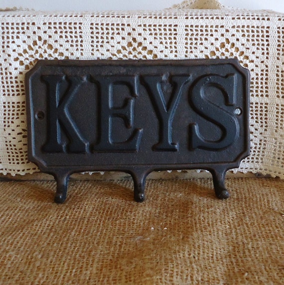 Key hook cast iron hardware wall decor home by RaggedyRee on Etsy