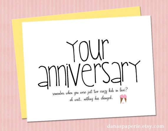 Items Similar To Anniversary Card - Funny Anniversary Greeting Card 