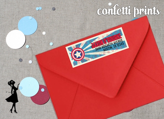 CAPTAIN AMERICA Address Label Printable Personalized Il_570xn