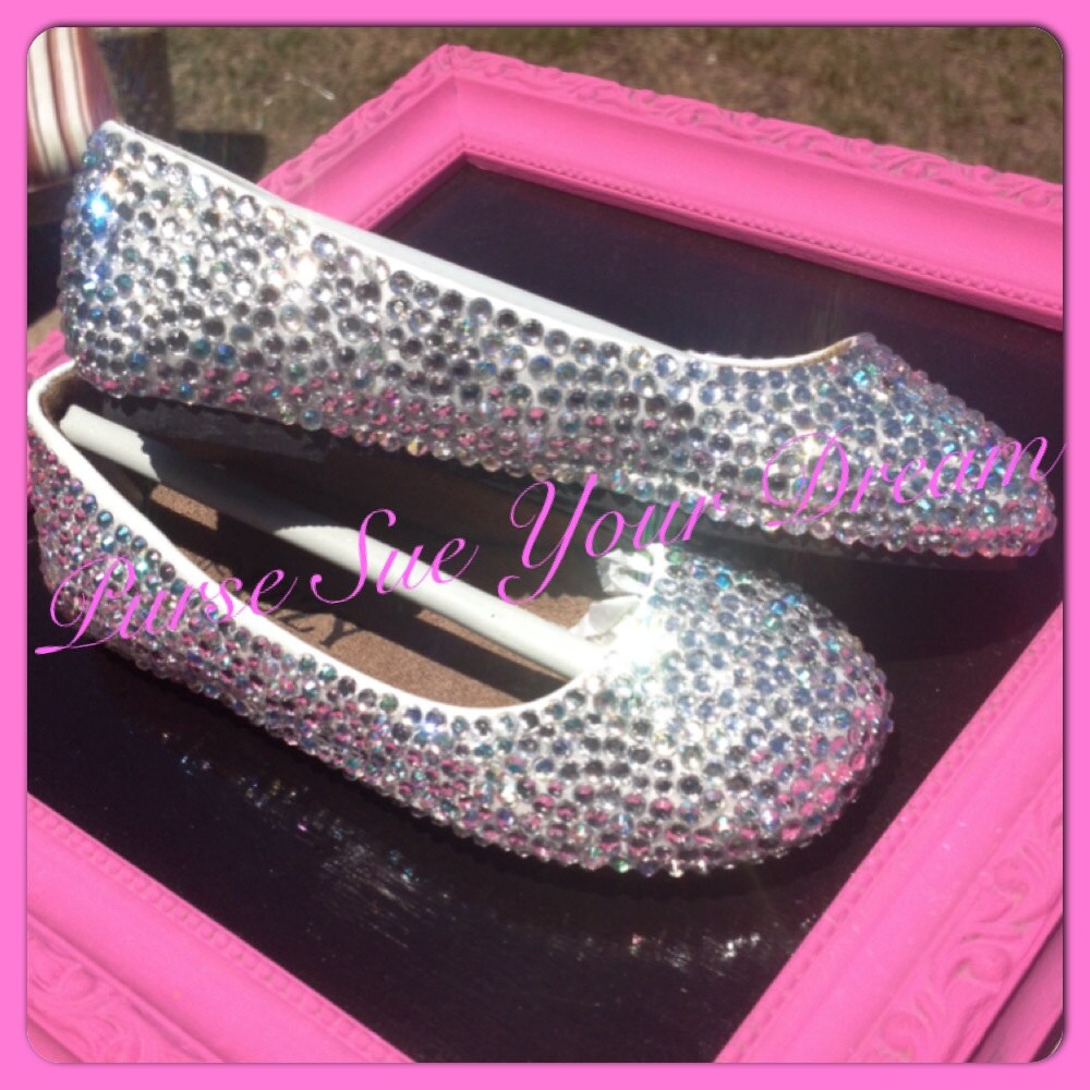 Custom Crystal Rhinestone Ballet Flats Toddler-Youth Size