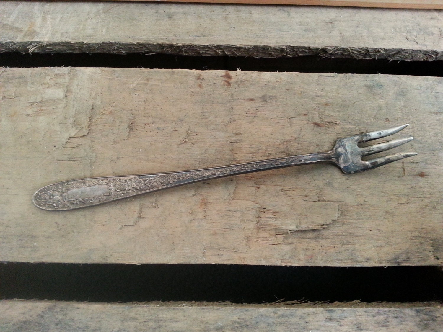 Vintage Silverplate Olive / Pickle Fork Vintage Serving Fork