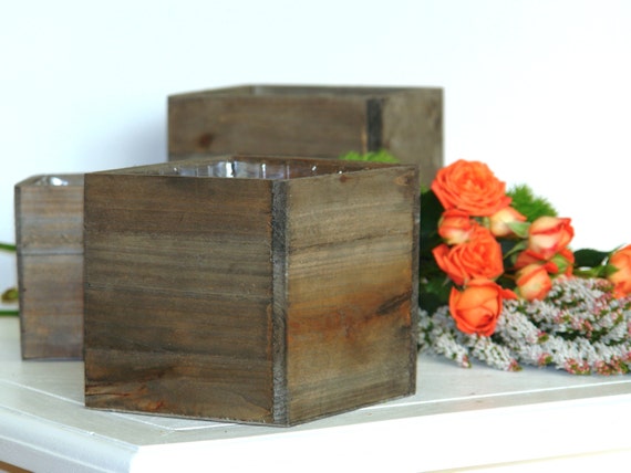 wood box woodland planter flower box rustic pot vases wooden boxes 