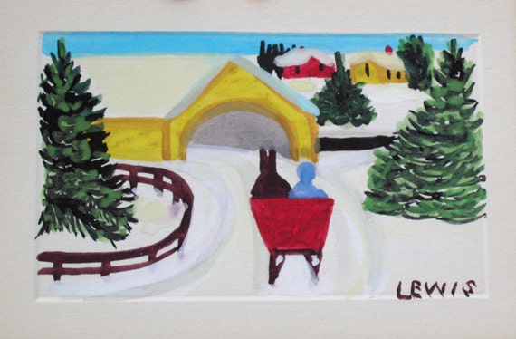 Primitive Rug Hooking Maud Lewis Pattern Covered Bridge With   Il 570xN.539630533 4j79 