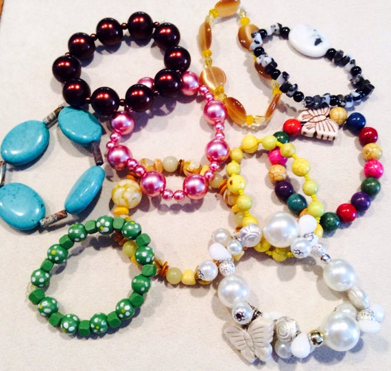 Items similar to Ten Stretch Bracelets on Etsy