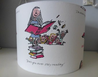 Roald Dahl Matilda or Big Friendly Giant Quentin Blake Illustrations Children's Fabric Drum Lampshade - 30cm & 20cm diameter