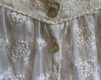 Ivory Colored Lace Blouse By Pinky