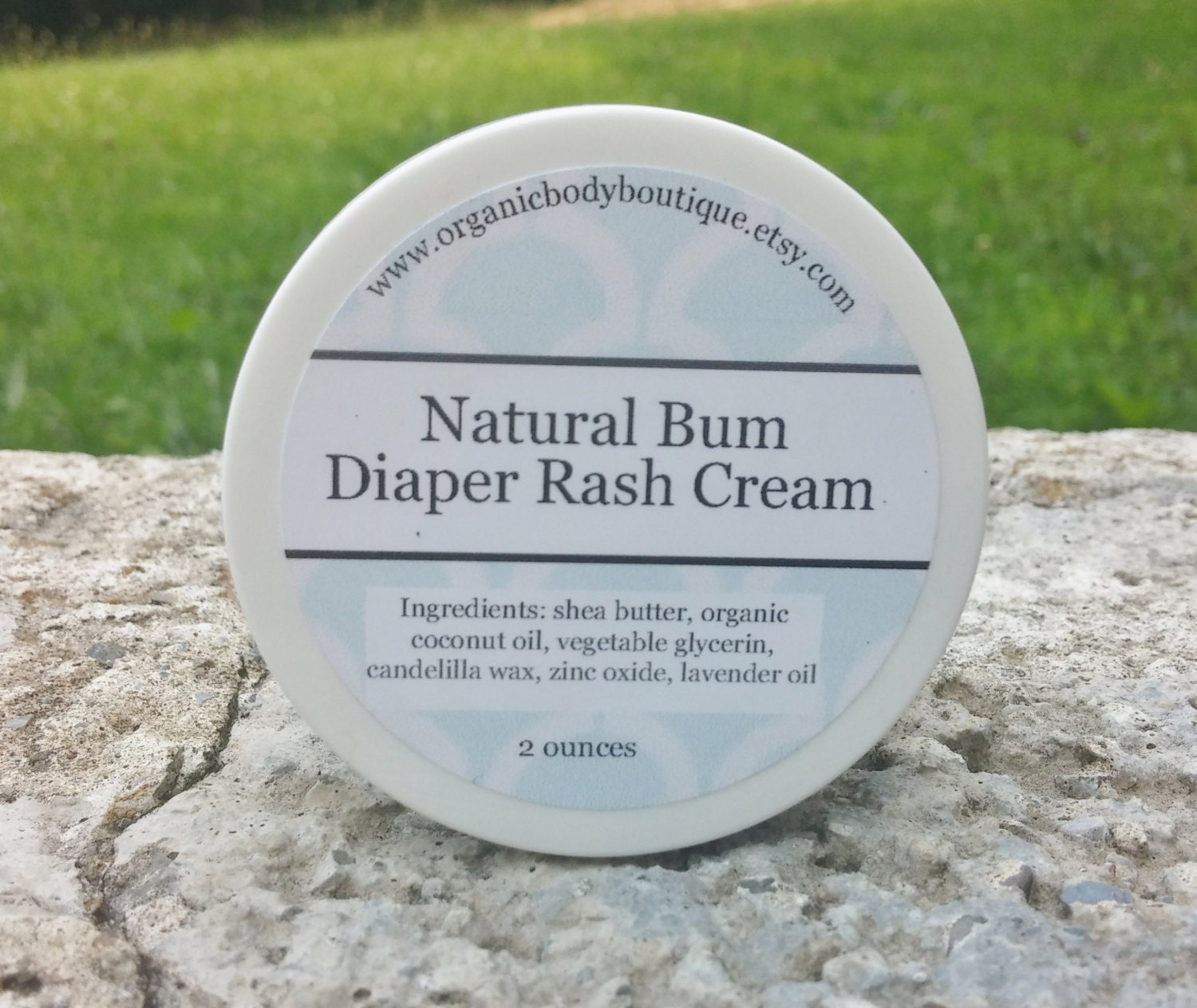 Vegan Diaper Rash Cream for Natural Bums 2 ounces Shea
