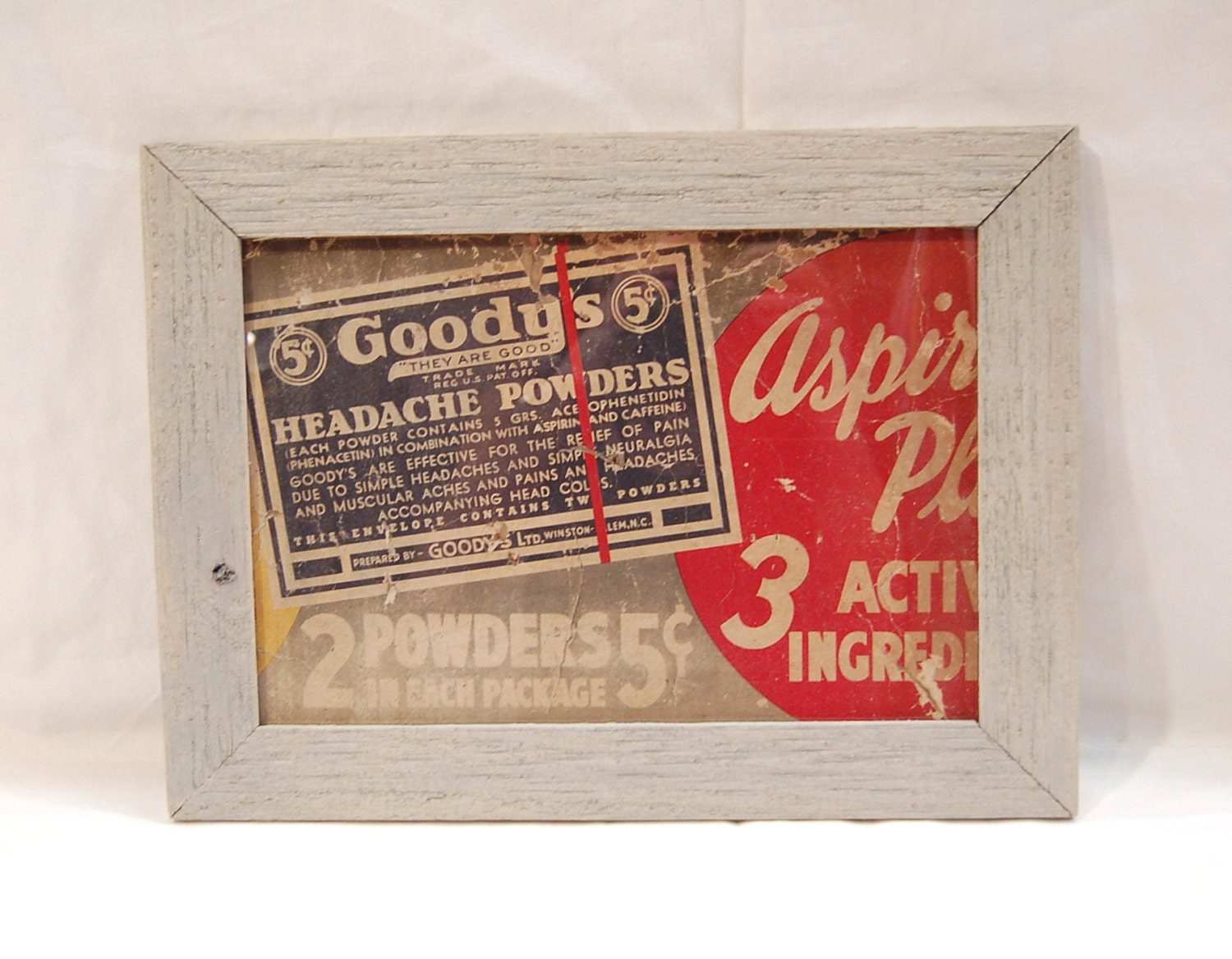 Goody's Headache Powder Wood Framed Ad Vintage