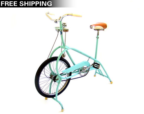 stationary bike Blue Turquoise Bike Bicycle Exercise Light Vintage Stationary Bike