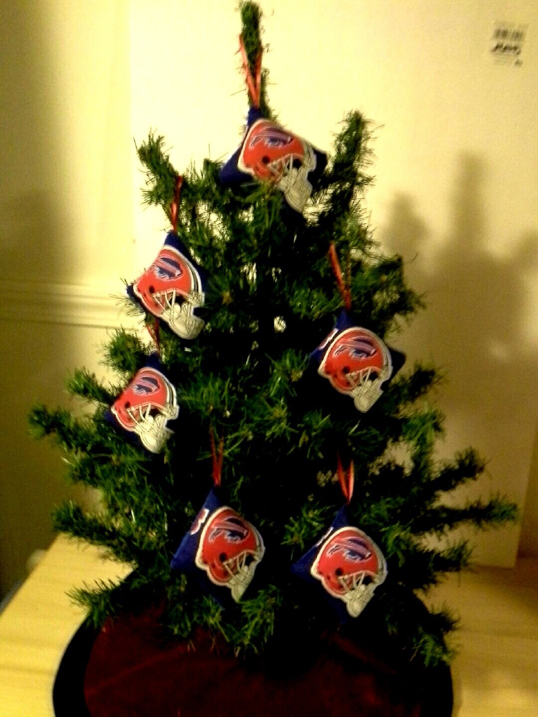 Hand-Made Buffalo Bills Squares Christmas Tree Ornaments (6-Pack)