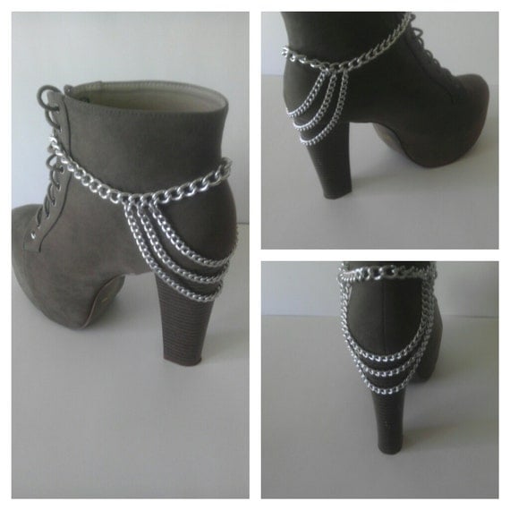 Silver Boot Chain handmade by KUUMBACREATIONS on Etsy