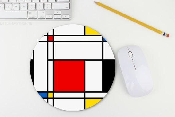 Mondrian Print Mouse Pad / Retro Print Mousepad / Mouse Pad / Mat