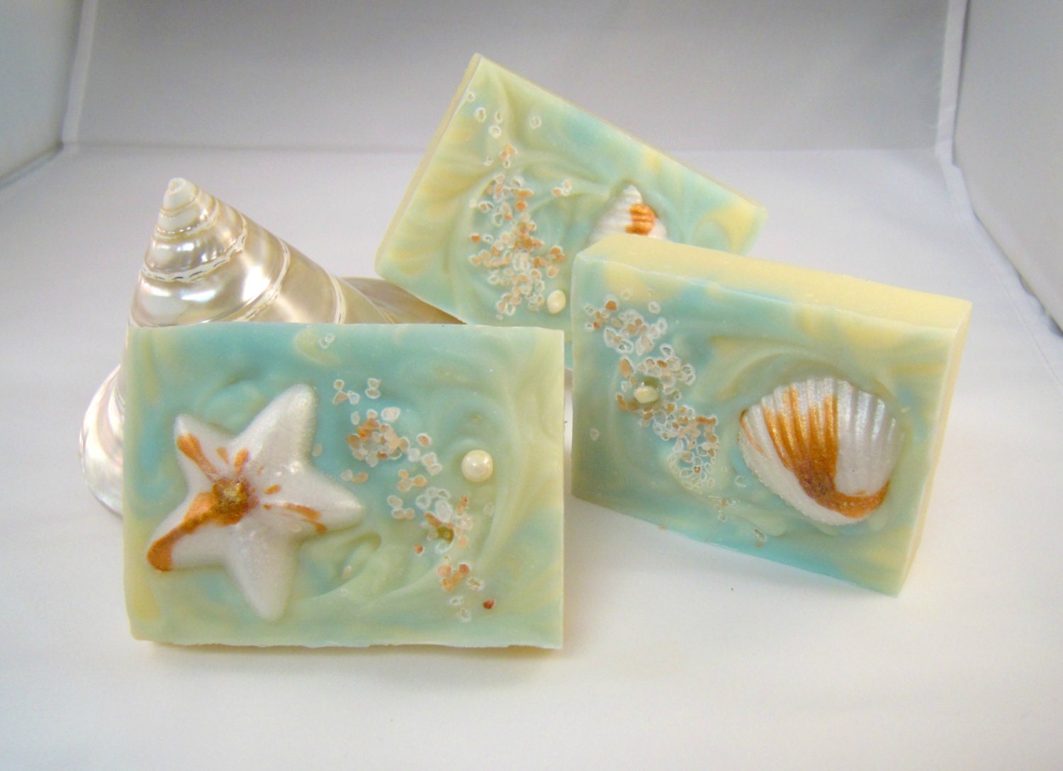 Beach Walk Soap Handmade Ocean Shells Shea Butter Pink