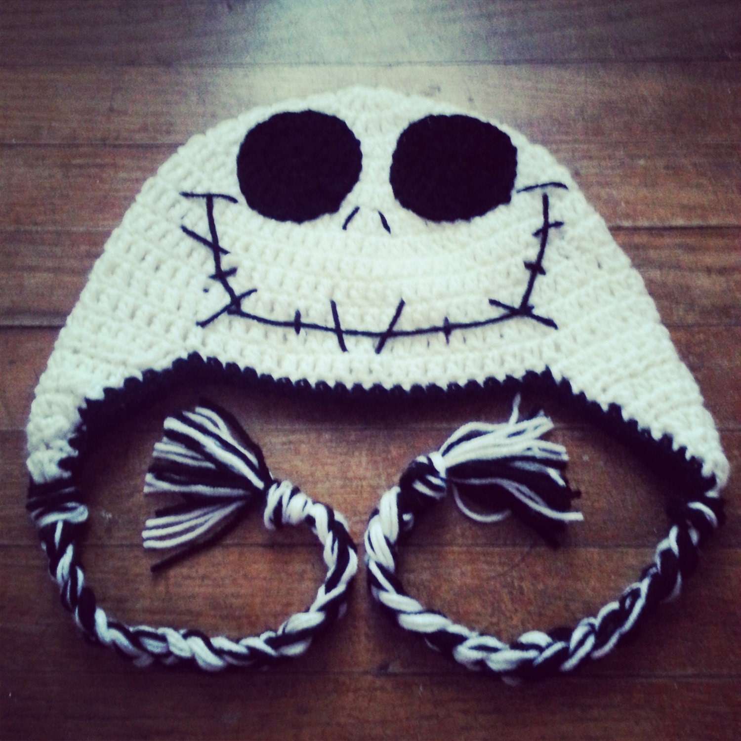Custom Jack Skellington Crocheted Skeleton Hat Nightmare