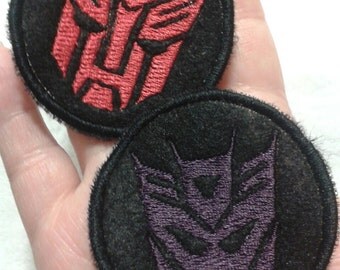 Transformers Autobot and Decepticon Sew On Patches