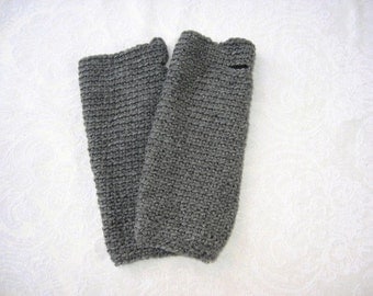 Gray Wristers Fingerless Gloves / Men / Women / Crochet Gloves / men's gloves / teen gloves