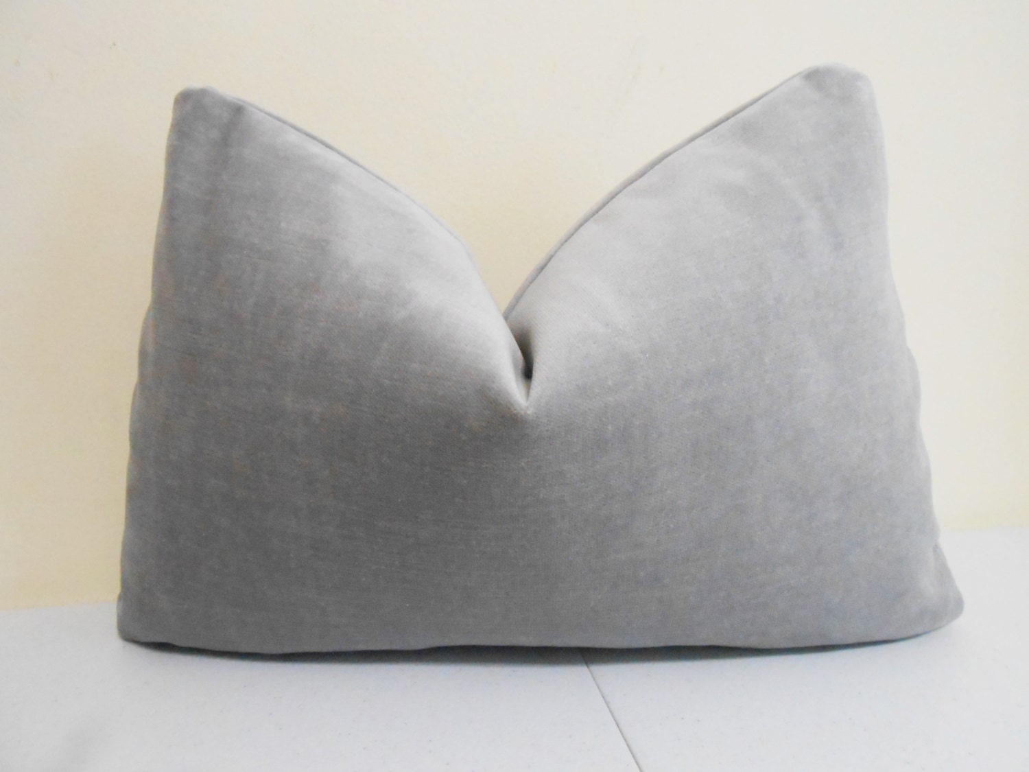 Grey Velvet Lumbar Pillow Cover J P Martin Velvet