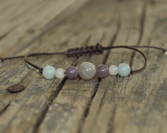 Guardian Angel Bracelet II, Labradorite, Moonstone, Amazonite, Lepidolite, Crystal Healing Bracelet, Yoga Bracelet, Fertility Bracelet