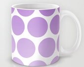 Purple Polka Dot Mug - Coffee Mug - Ceramic - Made to Order