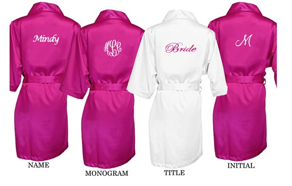 bridesmaid robes embroidered
