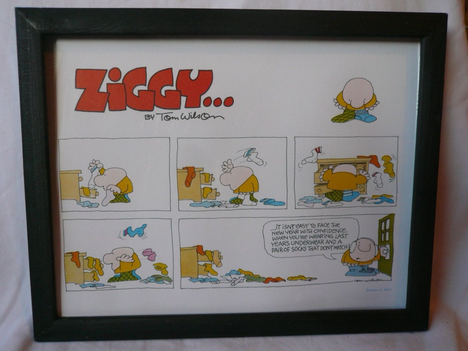 Vintage Ziggy Print Comic Strip Poster 1970s Art Unmatched 5081