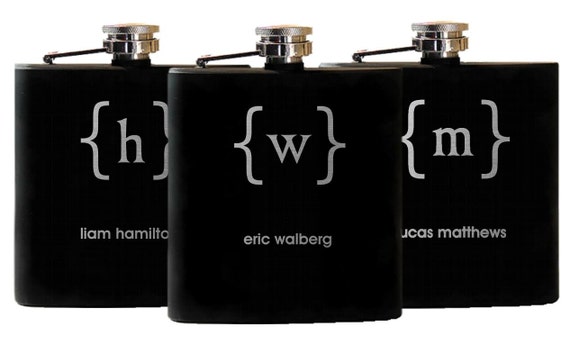 ... , University Gift, Wedding Party Flask, Greek Letters, Big Brother