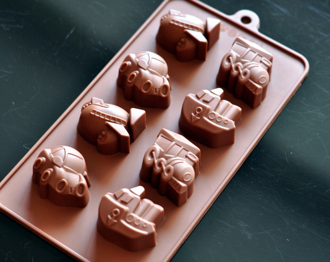 Silicone Silicon Chocolate Molds Mini Soap Ice Candy Molds - Vehicle Car Train Airplane Ship